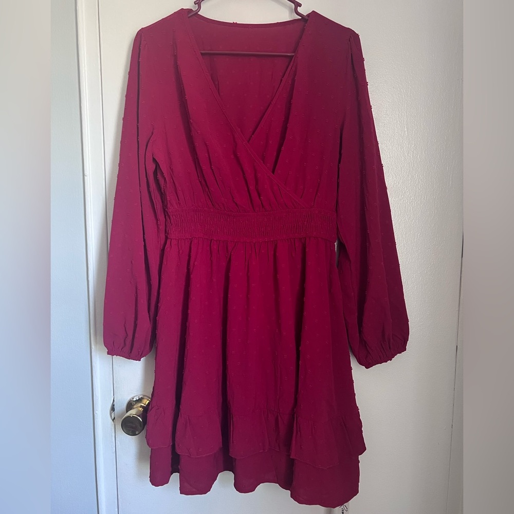 Chic Long Sleeve Vneck Dress